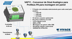 VAP11 – Conversor de Sinal Analógico para PROFIBUS-PA para montagem em painel