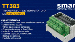 TT383 – Transmissor de Temperatura de oito canais
