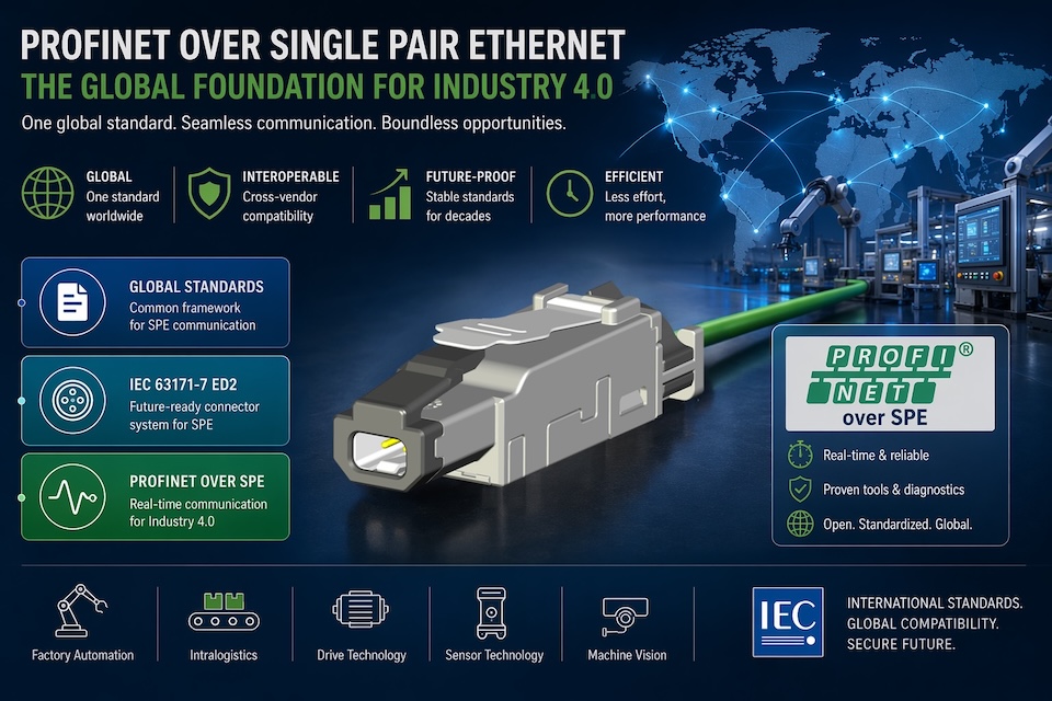 PROFINET sobre Ethernet de par único: a base global para a Indústria 4.0